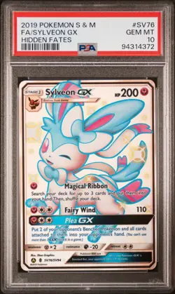2019 Pokemon Sun & Moon Hidden Fates Sylveon GX Full Art #SV76 PSA 10 Gem Mint - Image 1