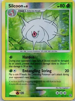 Pokemon 63/130 Diamond & Pearl Silcoon Reverse Holographic HP - Image 1
