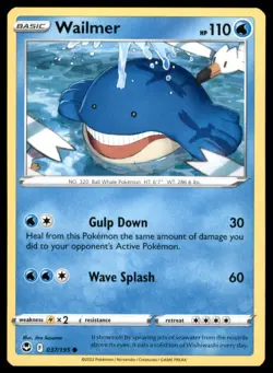 Pokemon SWSH12: Silver Tempest #037/195 Wailmer - Image 1