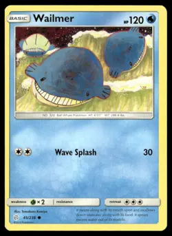 Wailmer Cosmic Eclipse 45/236 Common Pokemon Near Mint - Image 1