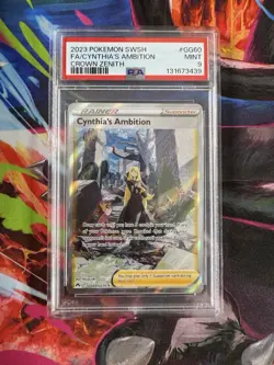 Pokemon TCG Cynthia's Ambition Full Art Crown Zenith GG60/GG70 PSA 9 - Image 1