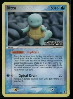 Pokemon - Ditto (Squirtle) 64/113 Delta Species Reverse Holo HP - Image 1
