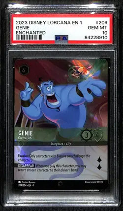 Disney Lorcana Genie - On the Job Enchanted Double Sword Error PSA 10 - Image 1