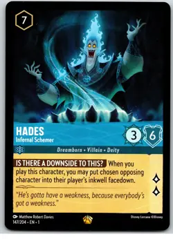 #147 Hades - Infernal Schemer - Legendary 2023 Disney Lorcana The First Chapter - Image 1