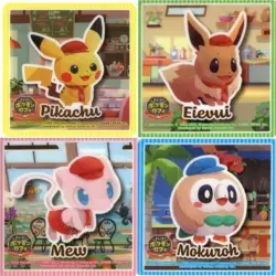 PREORDER Pokemon Center Pokemaze Cafe Complete Set of 4 Coasters 4” Mew Pikachu - Image 1