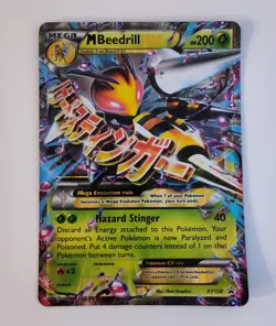 Pokemon M Beedrill EX TCG Jumbo Holo Card 2016 XY Evolutions - Image 1
