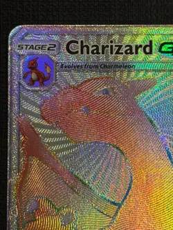 2017 POKEMON BURNING SHADOWS CHARIZARD GX 150/147 RAINBOW FULL ART SECRET RARE - Image 2