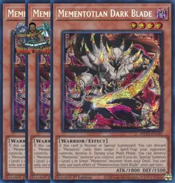 Yugioh! 3x Mementotlan Dark Blade MP25-EN145 Prismatic Secret Rare 1st Ed NM - Image 1