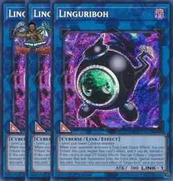 Yugioh! 3x Linguriboh MP25-EN142 Prismatic Secret Rare 1st Ed NM - Image 1