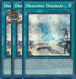 Yugioh! 3x Dragonic Diagram MP25-EN139 Prismatic Secret Rare 1st Ed NM - Image 1