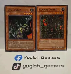 YUGIOH VAMPIRE ORCHIS +DES DENDLE COMMON DIFFERENT SETS LIGHT PLAYED - Image 1