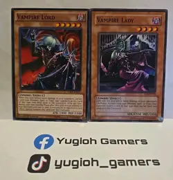 YUGIOH VAMPIRE LORD AND VAMPIRE LADY COMMON DIFFERENT SETS LIGHT PLAYED - Image 1