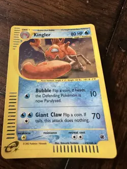 Pokemon Kingler TCG Expedition Base Set Holo Card 15/165 Rare - Image 1