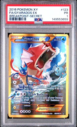 PSA 1 2016 Pokemon XY Breakpoint Full Art Gyarados EX 123/122 Holo Foil Secret - Image 1