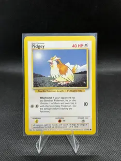 Pokemon TCG Base Set Pidgey #57/102 Common 4th Print Run UK (1999-2000) LP/NM - Image 1
