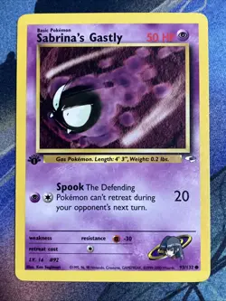 Pokemon 2000 Gym Heroes First Edition: Sabrina’s Gastly (93/132) LP - Image 1