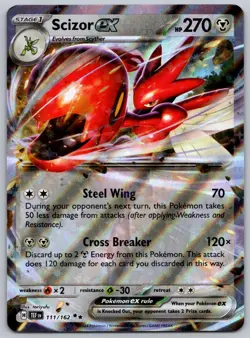 Pokemon TCG Scizor ex 111/162 SV05: Temporal Forces Double Rare - Image 1