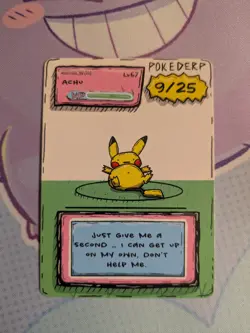 Pokemon Fanart Card Pokederp Game Over Achu (Pikachu) - Image 1