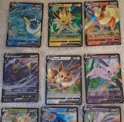 Pokemon TCG Sword & Shield Full Art Foil V Card Lot - 9 Eeveelutions - Image 1