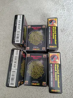 Mortal Kombat Kard Game Red Border Brady 1992, 180 Cards Unplayed. Starter decks - Image 5