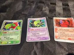 3 Vintage Pokemon Card Lot (Celebi Ex, Magcargo Ex, Meganium Ex) - Image 1