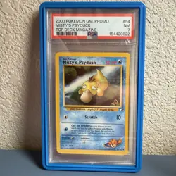 Pokemon TCG Misty’s Psyduck 54/132 W Stamp Top Deck Magazine 2000 Promo PSA 7 - Image 1
