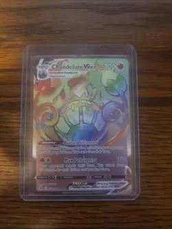 Pokemon TCG Chandelure VMAX Fusion Strike Holo Card 265/264 Rainbow Secret Rare - Image 1
