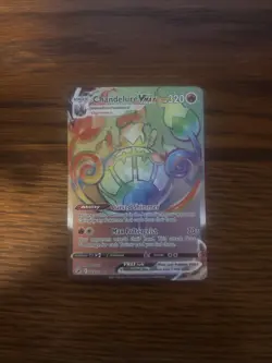 Pokemon TCG Chandelure VMAX Fusion Strike Holo Card 265/264 Rainbow Secret Rare - Image 3