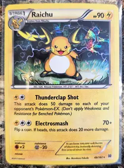 Pokemon 2015 BREAKthrough Raichu 49 Cracked Ice LP - Image 1
