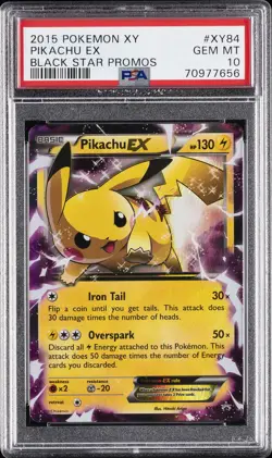 2015 POKEMON XY BLACK STAR PROMOS #XY84 PIKACHU EX PSA 10 - Image 1