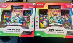 Pokemon First Partner Illustration Collection Box Series 1 Sealed New Lot of 2 - Image 1