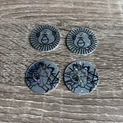 Lot of 4 Official Pokemon TCG Coins Vintage Meowth & Chansey 1999/2000 - Image 1