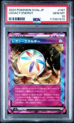 Pokemon Japanese Sv8A Terastal Fest Ex 187 Legacy Energy PSA 10 GEM MINT - Image 1