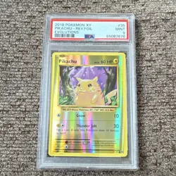Pokemon Pikachu 35/108 Evolutions Reverse Holo PSA 9 2016 Basic Common - Image 1