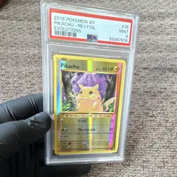 Pokemon Pikachu 35/108 Evolutions Reverse Holo PSA 9 2016 Basic Common - Image 3