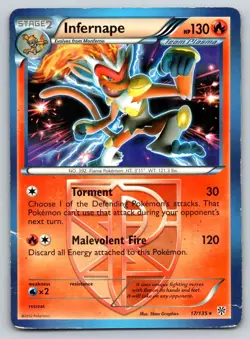 INFERNAPE 17/135 HOLO R PLASMA STORM POKEMON DMG GRAPHICS - Image 1