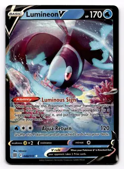 Lumineon V 040/172 Holo V Rare Brilliant Stars Pokemon NM - Image 1