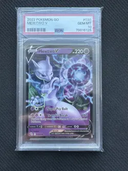 Pokemon Mewtwo V Ultra Rare 030/078 Pokemon GO PSA Grade 10 - Image 1