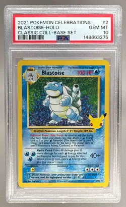 148663275 Blastoise 2021 Pokemon Sword & Shield Celebrations Classic #2 PSA 10 - Image 1