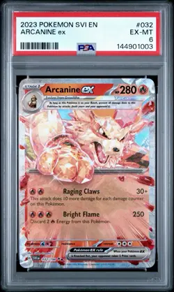 2023 POKEMON SVI EN-SCARLET & VIOLET #032 ARCANINE EX PSA 6 EX-MINT - Image 1