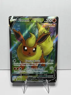 Flareon V Ultra Rare Full Art Single Strike Holo 169/203 Evolving Skies Pokemon - Image 1