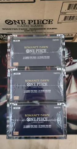 One Piece TCG OP-01 BLUE BOTTOM Romance Dawn Booster Box with Display Case - Image 3