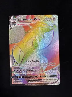 Pokemon Card Salamance VMAX Rainbow Gold Foil 194/189 - Image 1