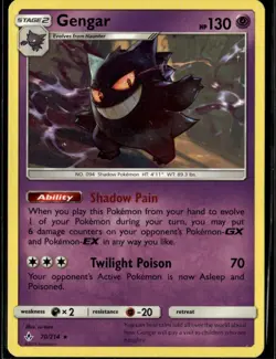 Gengar Rare SM - Unbroken Bonds 70/214 Psychic Normal Pokemon Card - Image 1