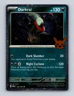 Darkrai 136 2024 Pokemon TWM Trick or Trade Stamped Cosmos Holo Card NM+ (b) - Image 1