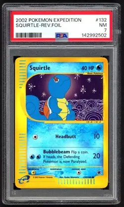 Pokemon Cards - PSA 7 Squirtle 132/165 - Expedition Base Set Reverse - PSA7 - Image 1