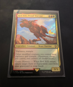 Final Fantasy MTG Magic the Gathering (Surge Foil) Red XIII, Proud Warrior - Image 1
