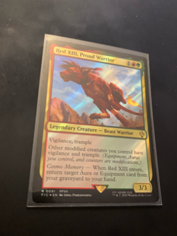 Final Fantasy MTG Magic the Gathering (Surge Foil) Red XIII, Proud Warrior - Image 3