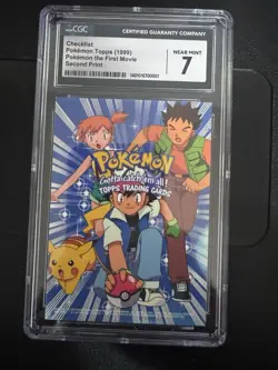 Topps Trading Card Pokemon the First Movie Card Checklist CGC 7 - Image 1