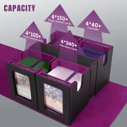 Card Deck Box for MTG with Commander Display, 5 in 1 Card Storage Box Fits 40... - Image 4